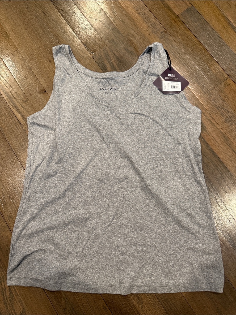 Ava & Viv Light Gray Scoop Neck Tank Top
